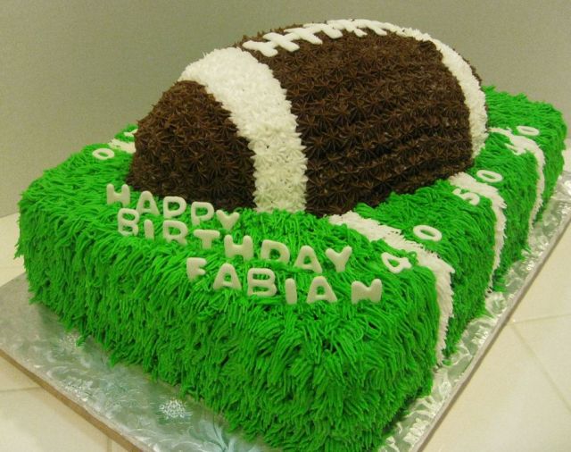 Football and field cake filled with cream cheese.JPG