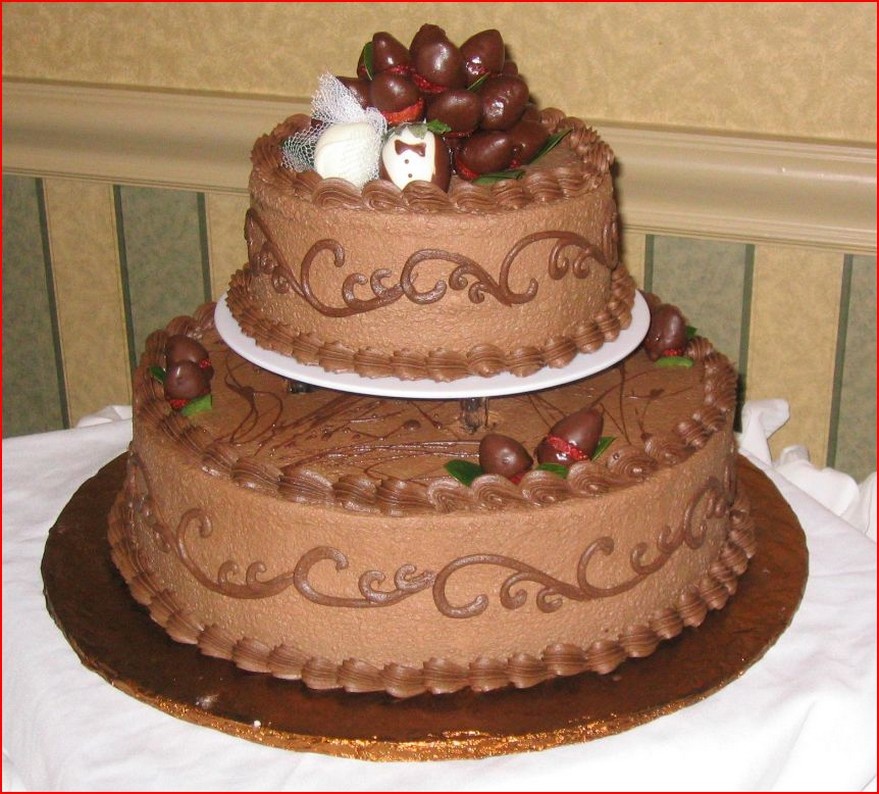 Two tier elegant chocolate Groom's Cake.jpg