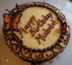 Lemon cream birthday cake with butterflies.JPG