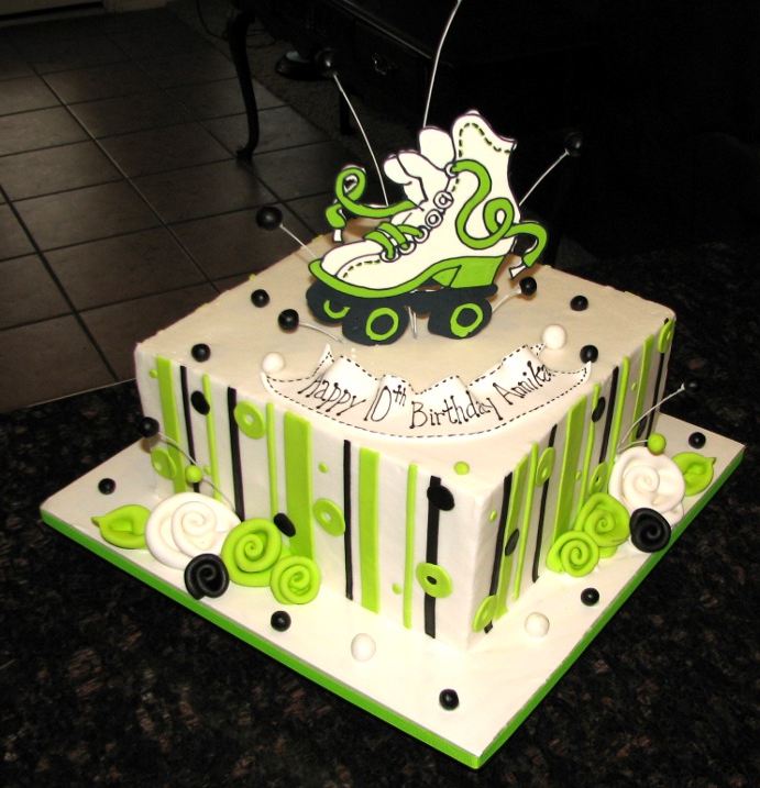 Roller skating theme birthday cake.JPG
