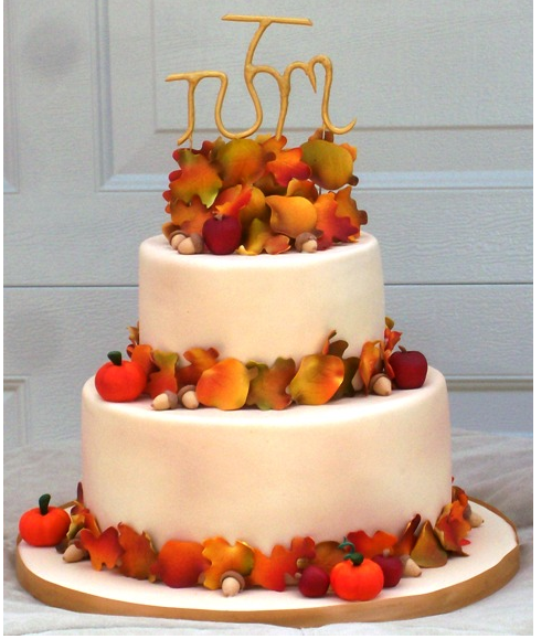 Monogram autum leaves wedding cake topper.PNG