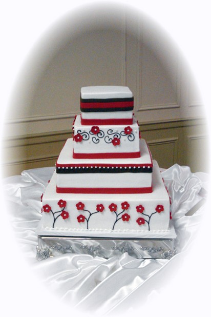 colorful sqaure wedding cake picture