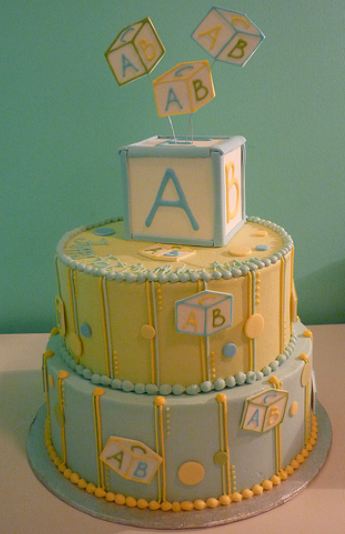 Abc Block Cake Abc Baby Block Shower Cake Baby Blocks Baby