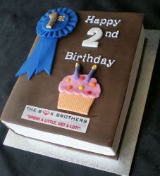 Book theme second birthday cake.JPG