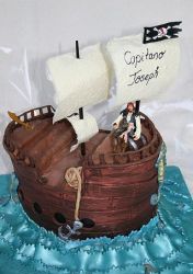 Pirate ship at sea theme birthday cake.JPG