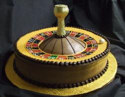 Roulette theme cake with gold foil.JPG