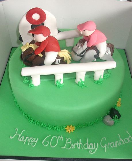 Horse racing theme 60th birthday cake.JPG