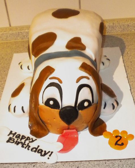 Sculped dog second birthday cake.JPG