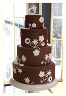 Spring chocolate wedding cake photo