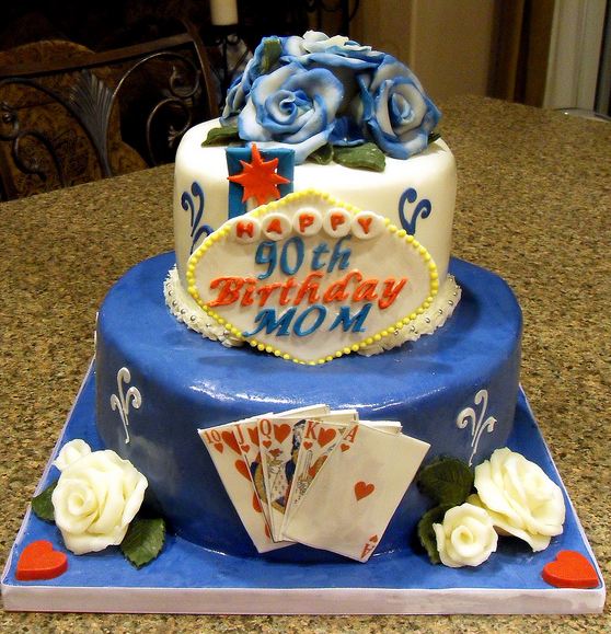 Two tier Vegas theme birthday cake.JPG