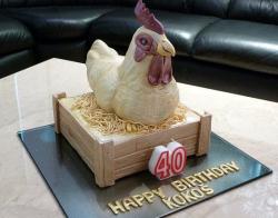 Chicken in a nest 40th birthday cake.JPG