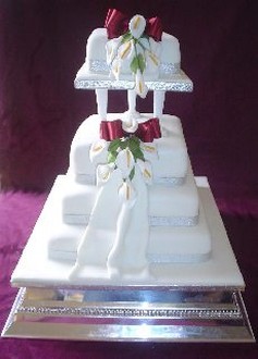 elegant wedding cake in white