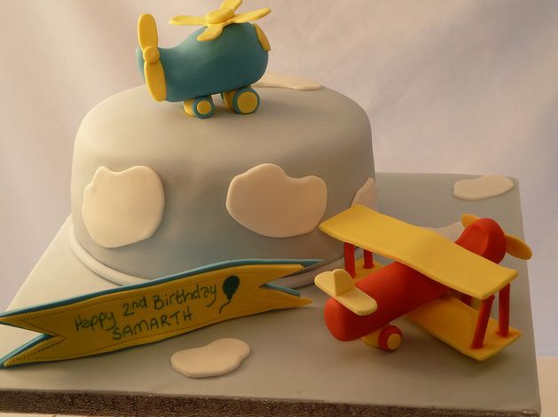 Airplane and Helicopter theme second birthday cake.JPG
