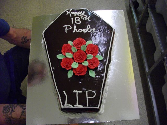 Coffin Cake... I was asked to create this cake to celebrate an 18th Birthday.