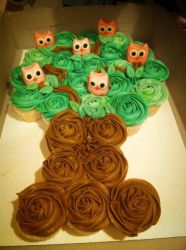 Owl Cupcake Cake