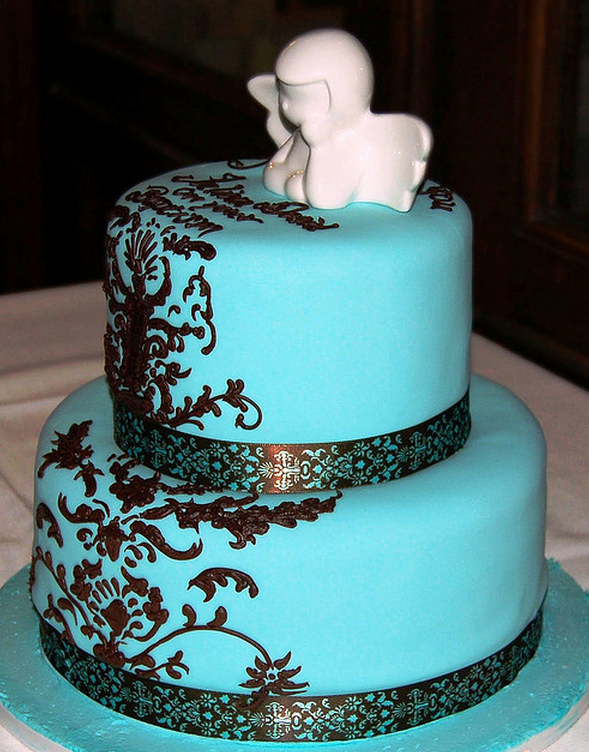 Turquoise Brown and Teal Baptism Cake.PNG