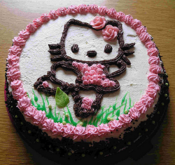 Homemade hello kitty chocolate cake.PNG