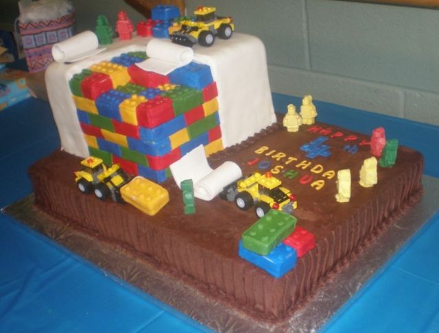 Large LEGO theme chocolate birthday cake.JPG