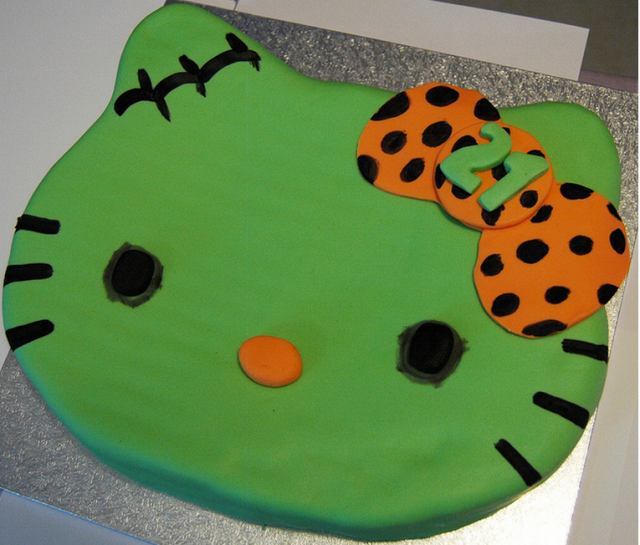 Green Hello Kitty zombie cakes pictures.PNG