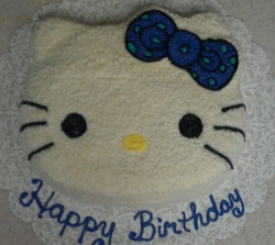 White Hello Kitty cakes in blue color for birthday cake decor.PNG