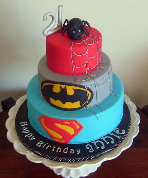 3 tier superhero theme birthday cake.JPG