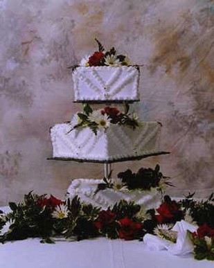 square wedding cake