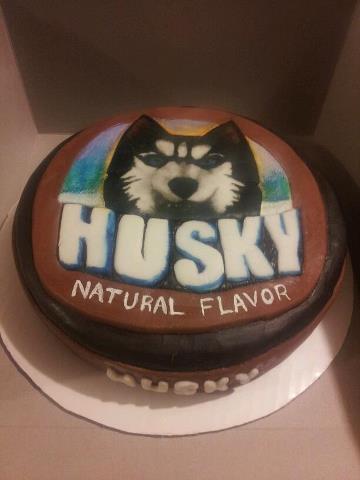 Husky snuff can cake