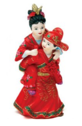 Tradition Chinese cake topper with bride ridng on groom's back.PNG