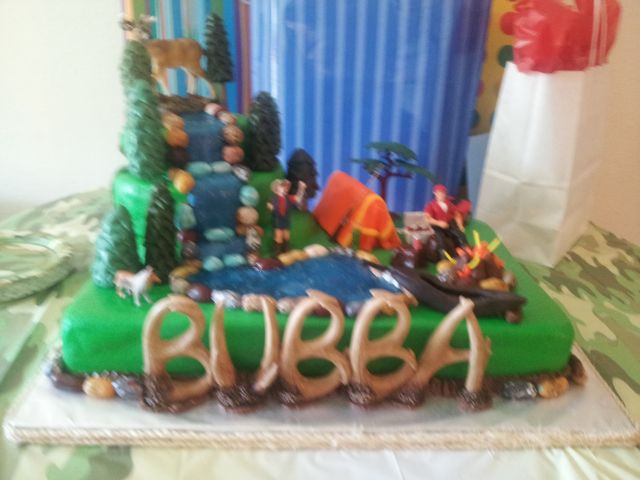 camping birthday cake