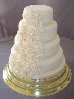 ivory cascade wedding cake photo