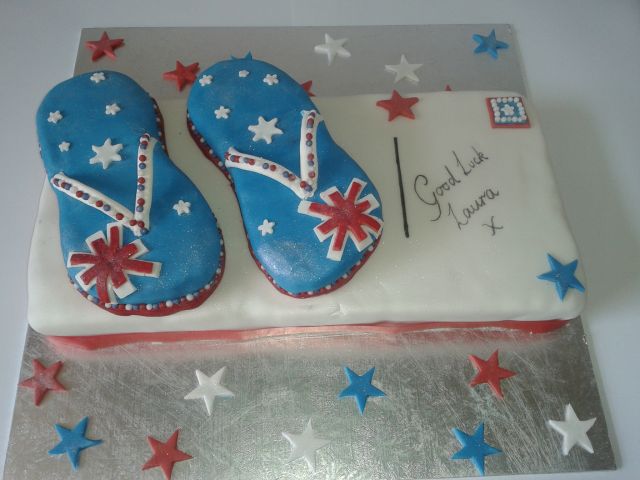 Flipflop postcard cake