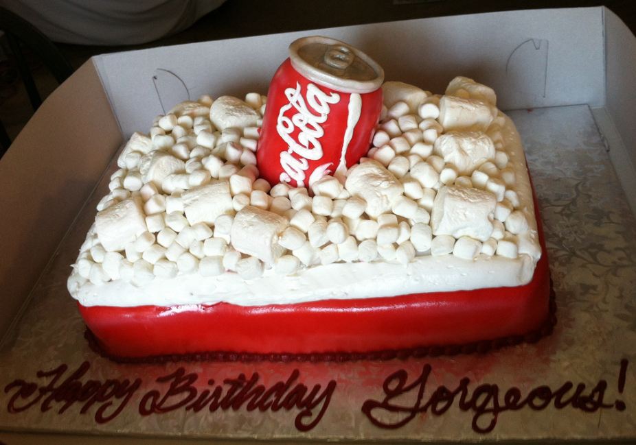 Coke theme red birthday cake.JPG