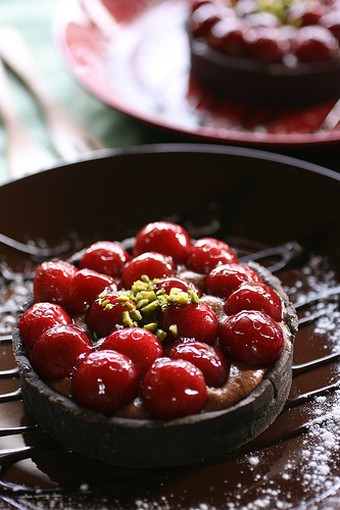 Chocolate tart with fresh cherries.jpg