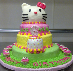 Three tiers hello kitty cake with hello kitty head cake decors.PNG