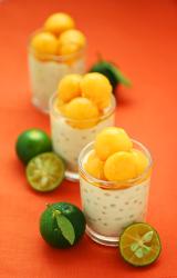 coconut tapioca puddings with calamansi- honey papaya Vietnamese dessert.jpg