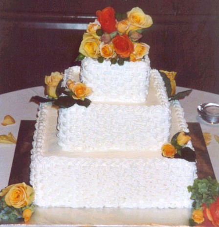 wedding cake with flowers