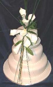 Rosemarys wedding cake with big white flowers