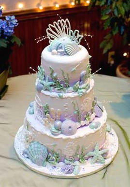 image of sea shell wedding cake