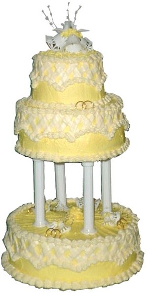 Yellow wedding cake image