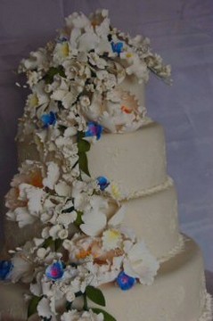 Wedding cake with big flowers