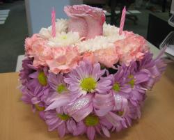 Flower theme birthday cake.JPG