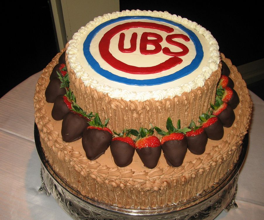 Chicago Cubs chocolate groom's cake.JPG